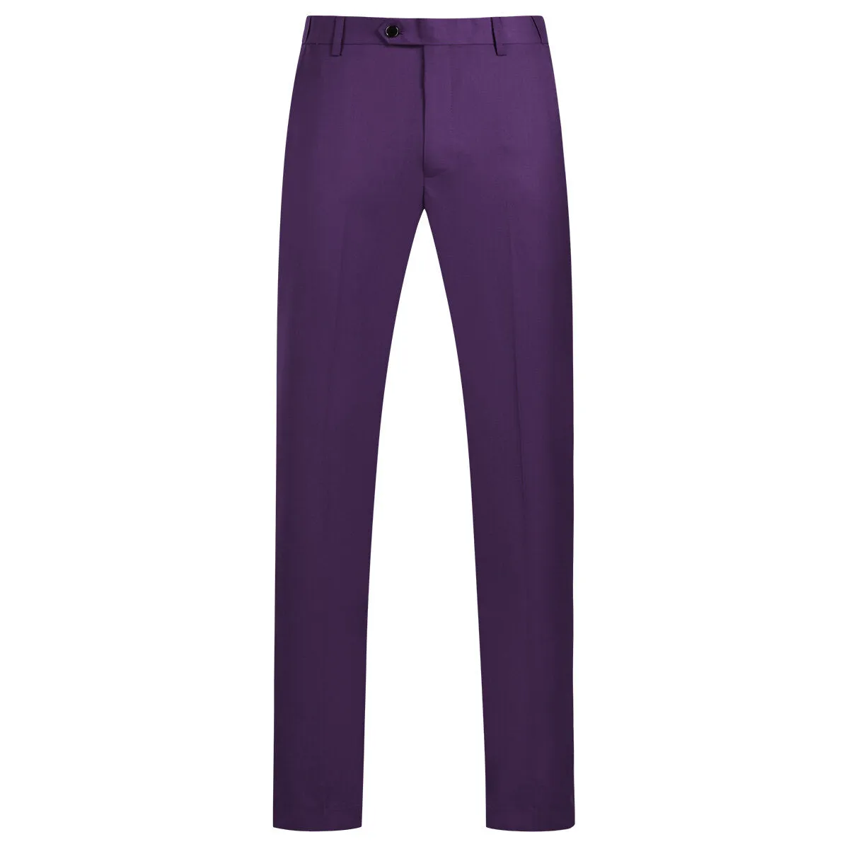 3-Piece Men's Business Solid Color Two-Button Suit Set Purple