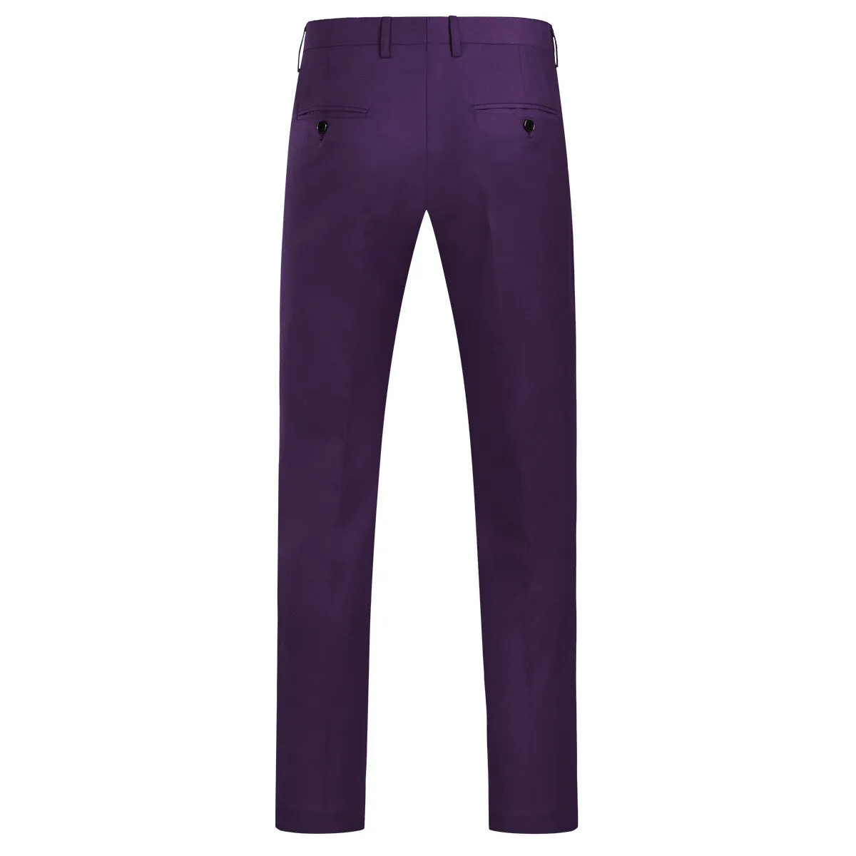3-Piece Men's Business Solid Color Two-Button Suit Set Purple
