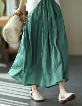 5 Colors Comfortable Loose Summer Linen Skirt