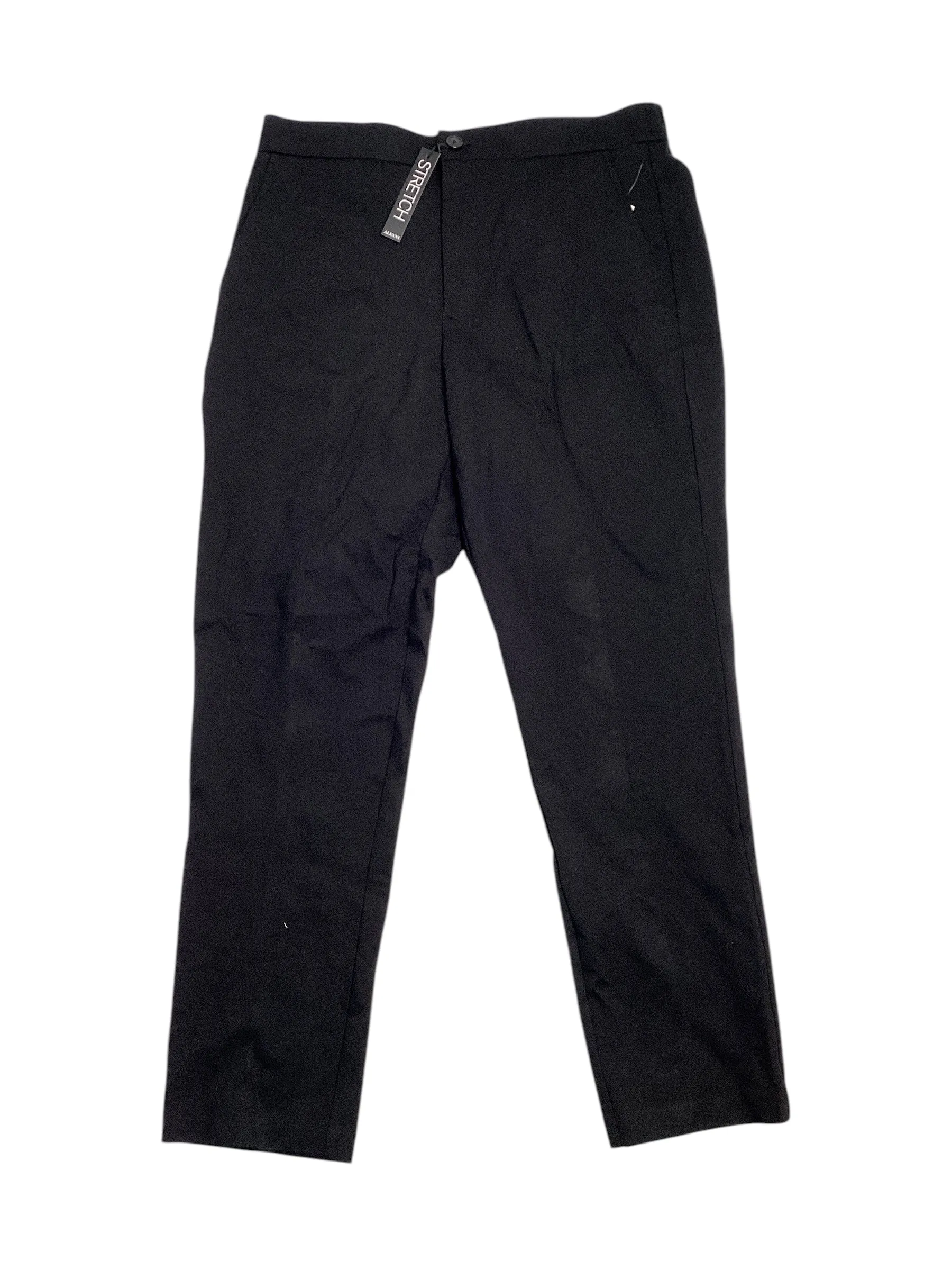 Alfani Mens Regular Fit Polyspan Dress Suit Pants Deep Black 33 x 30