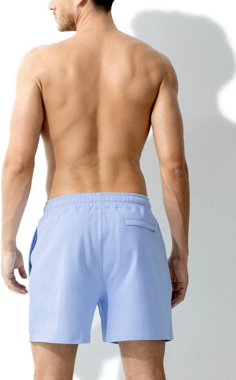 Arjen Kroos Men Sweat Cotton Shorts with Zipper Pockets 5 Inch Athletic Gym Stretch Workout Short