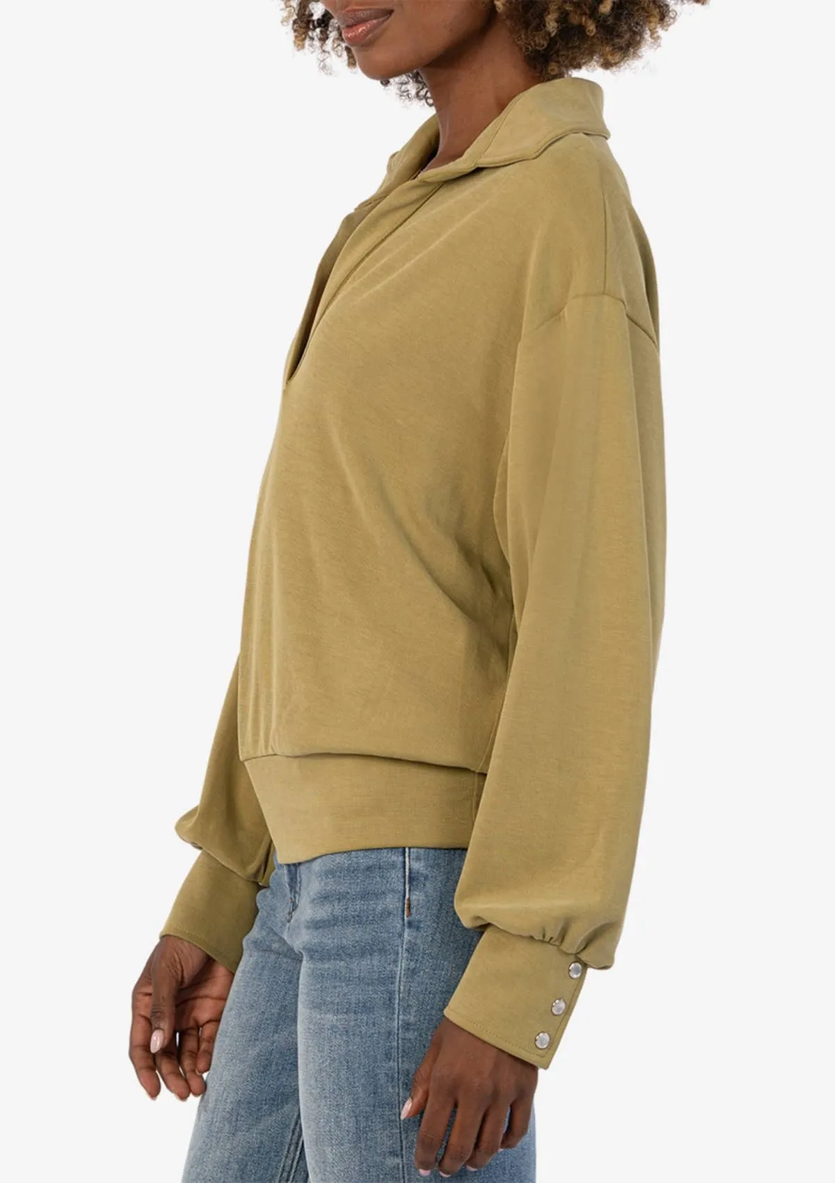 Audrina Long Sleeve Half Placket