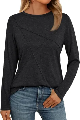 AUTOMET Long Sleeve Shirts for Women Basic Business Casual Tops Work Clothes 2025 Fall Fashion Outfits