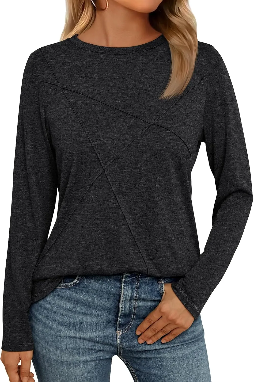 AUTOMET Long Sleeve Shirts for Women Basic Business Casual Tops Work Clothes 2025 Fall Fashion Outfits
