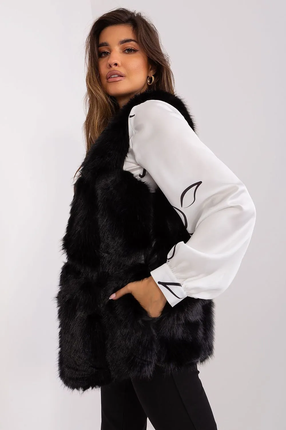 Black Fur Vest