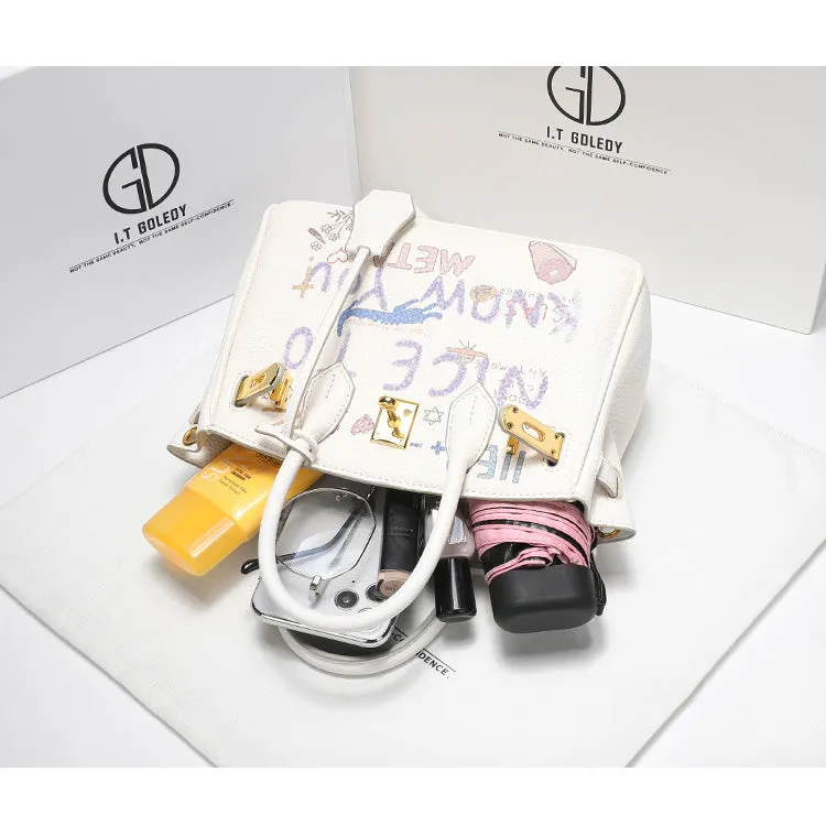 Brooklyn Trendy Graffiti Platinum Women's Handbag