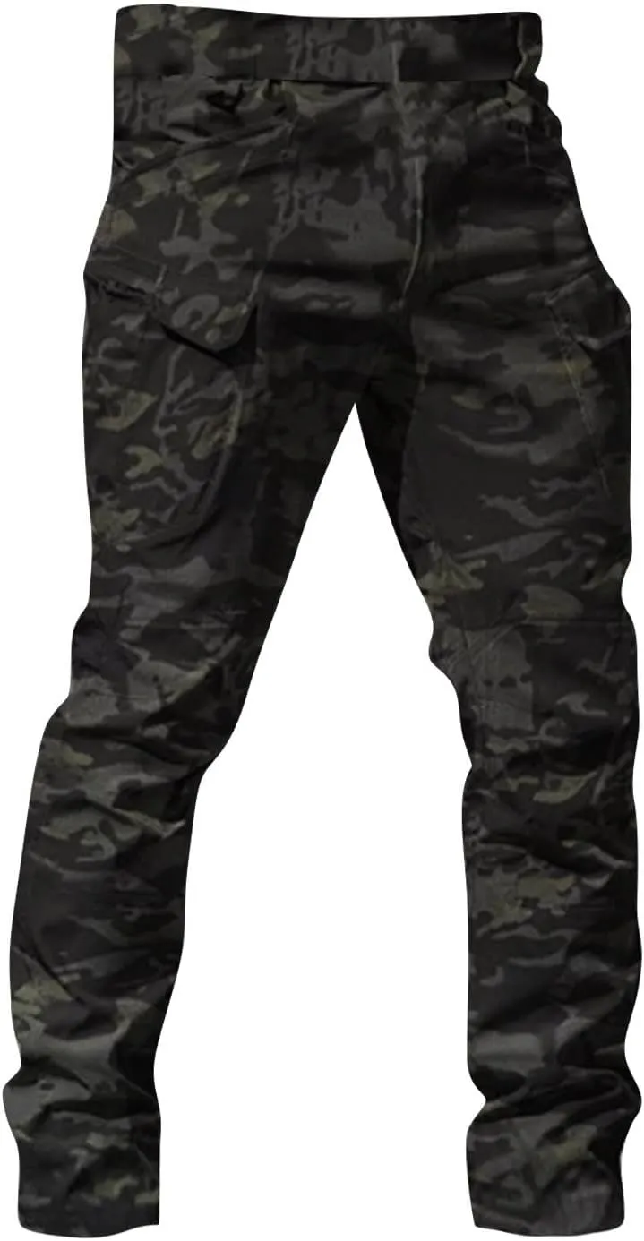 Cargo Pants for Men Water Resistant Ripstop Camo Hiking Pants Multi Pocket Outdoor Carpenter Relaxed Fit Work Pant