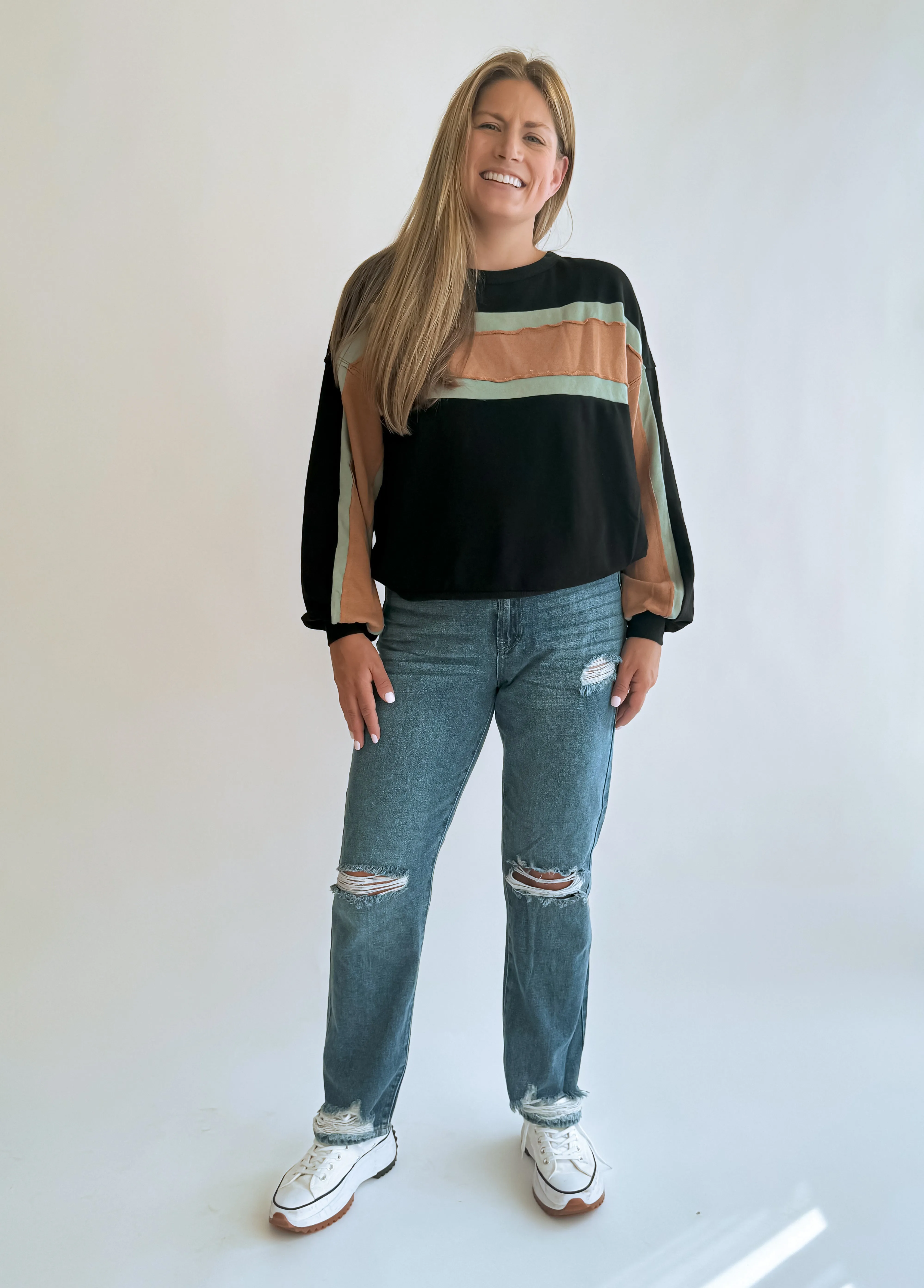 Casual Color Block Sweatshirt
