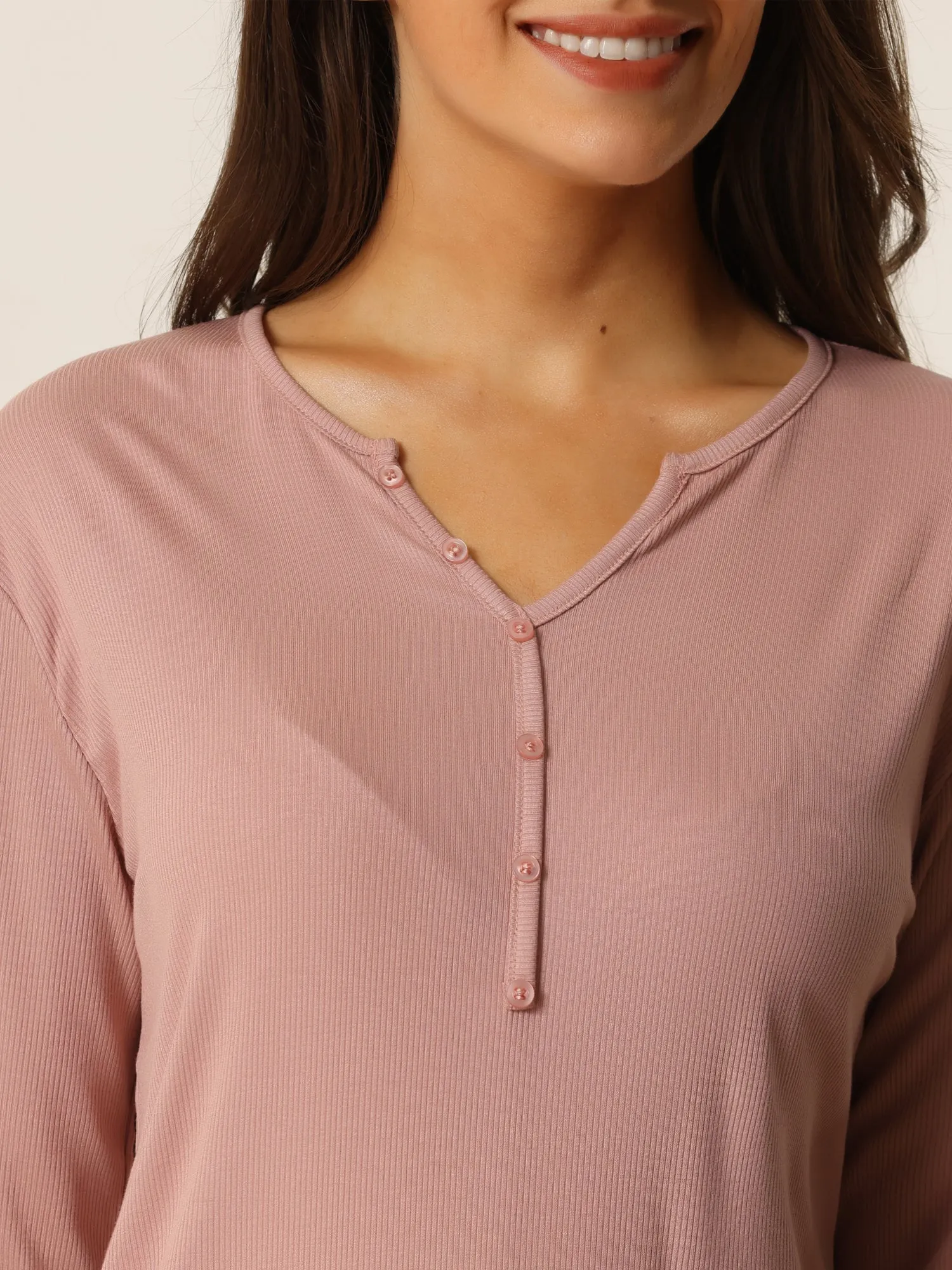 Casual V Neck Ribbed Pullover Long Sleeve Tops