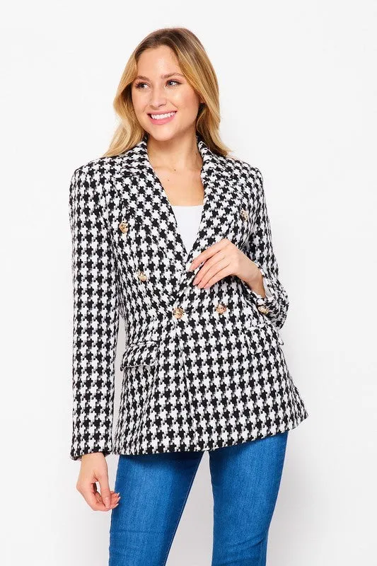 Cindy Houndstooth Blazer
