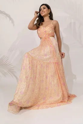 Daffodil Maxi Dress with Braided Straps & Side Cutouts