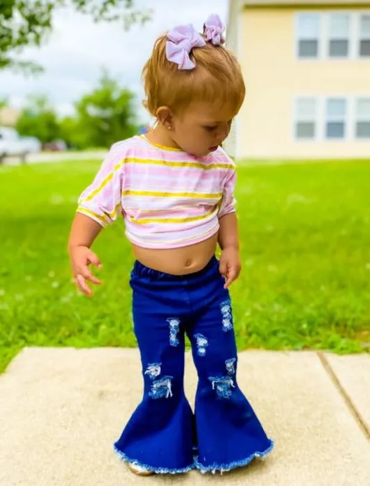 Distressed Jean Bell Bottoms