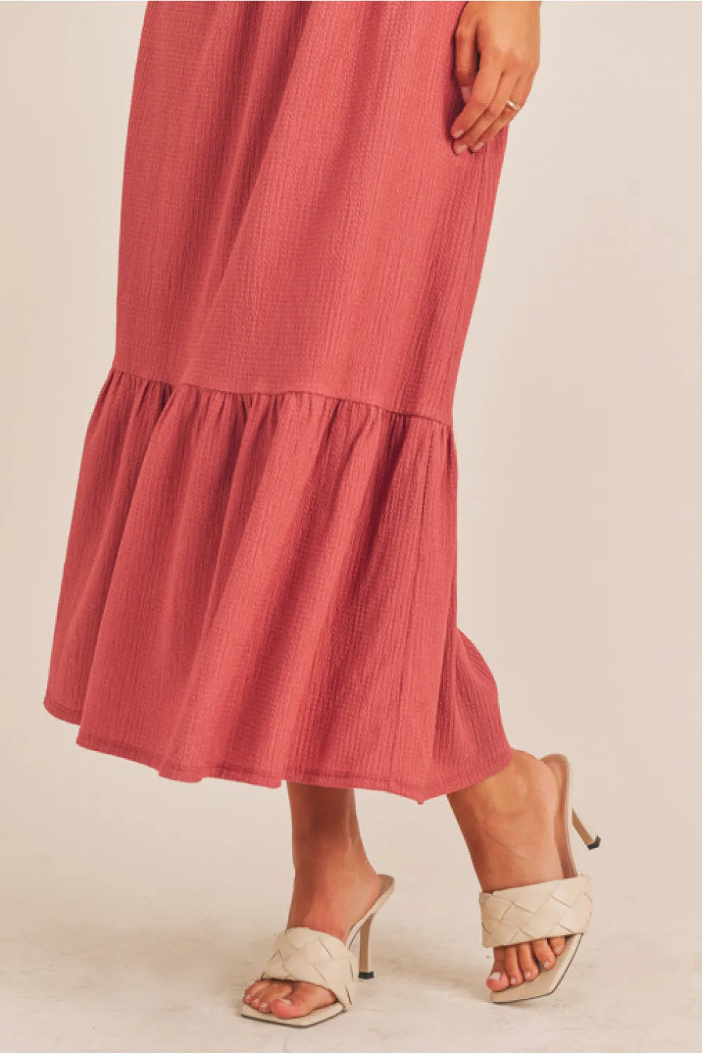 Halter Midi Dress (Berry)