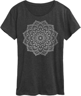 Instant Message - Silver Foil Mandala - Women's Women's Short Sleeve Graphic T-Shirt