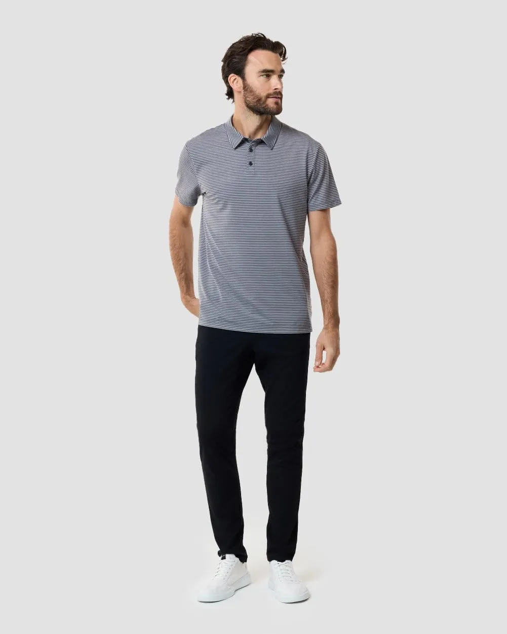 INTO THE AM Performance Dri Fit Polo Shirts for Men S-4XL - Quick Dry Moisture Wicking Athletic Sport Collar Work Shirts