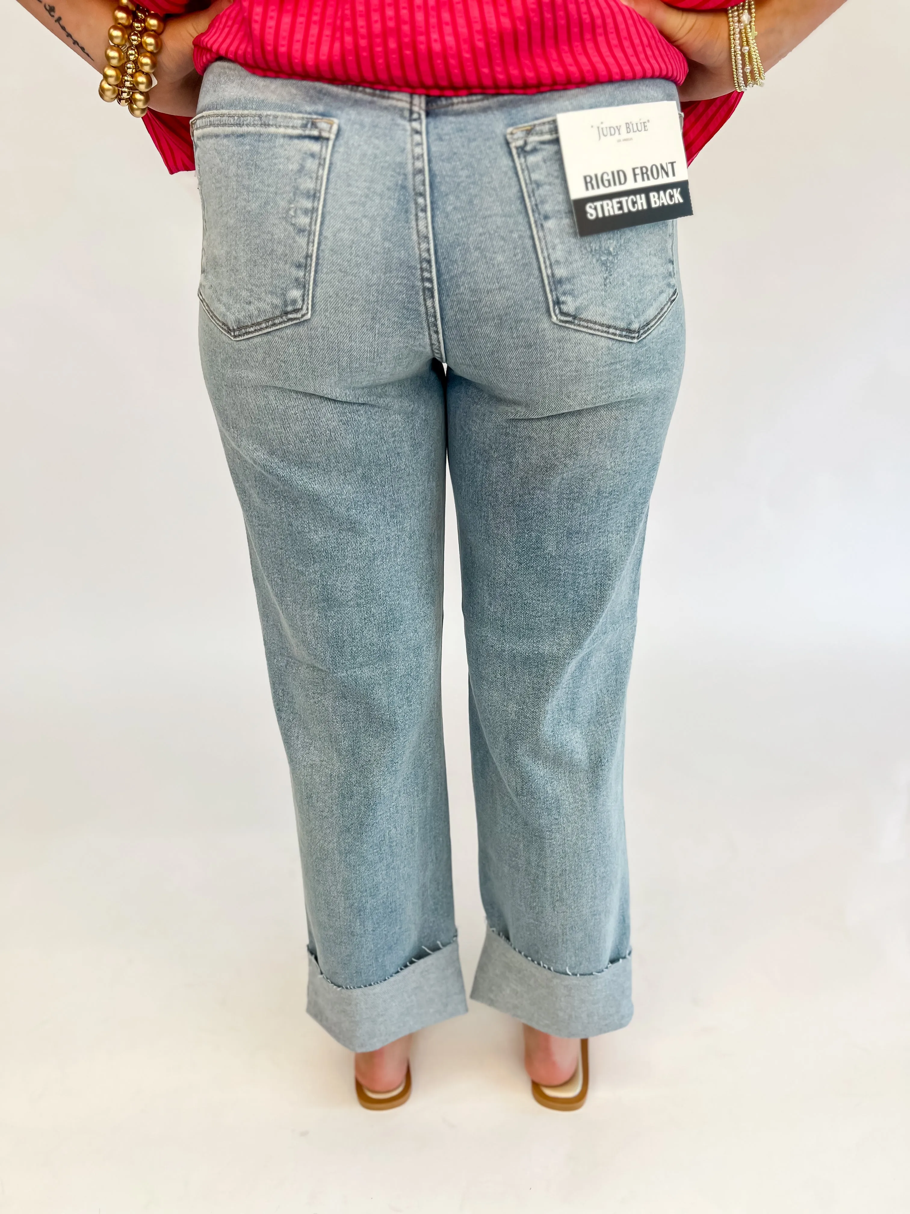 [Judy Blue] Loving Life Straight Leg Destroyed  Rigid Jean
