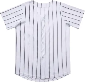 Kids Baseball Jersey Button Down Hip Hop Personalized Sport T Shirts Tops Baseball Shirt for Boys Girls Toddler 2T-12Y