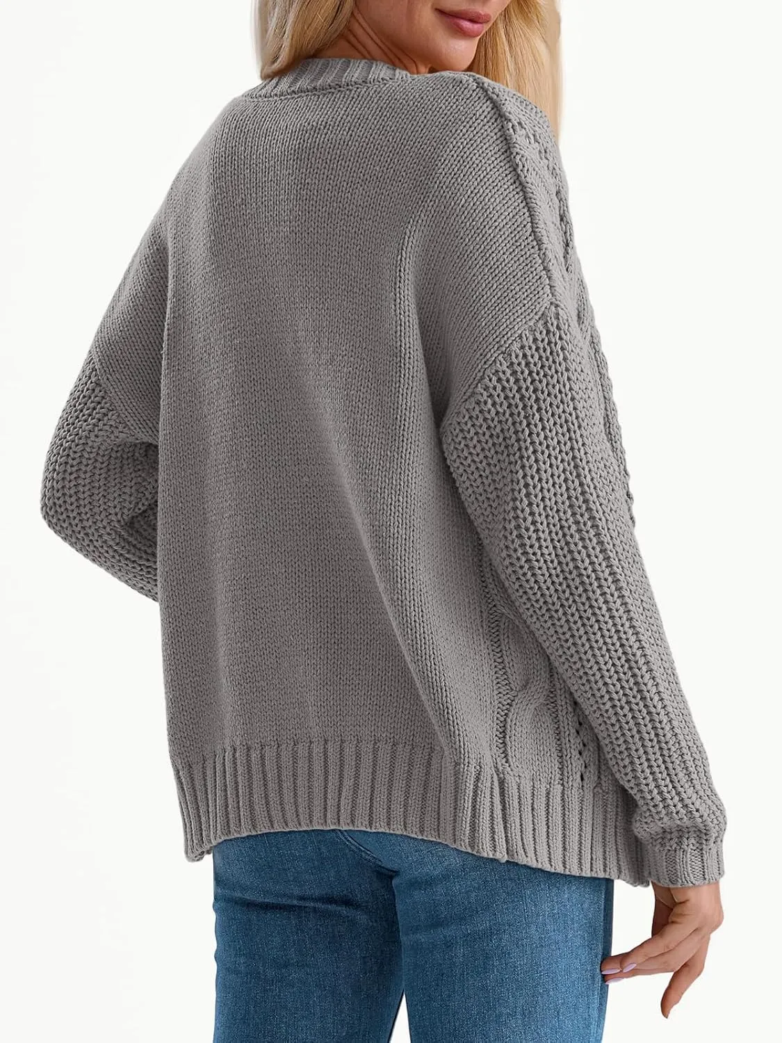 LILLUSORY Women's Cardigan Sweaters Cable Knit Crochet Cotton Fall Jackets Button Up Chunky Trendy Outfits