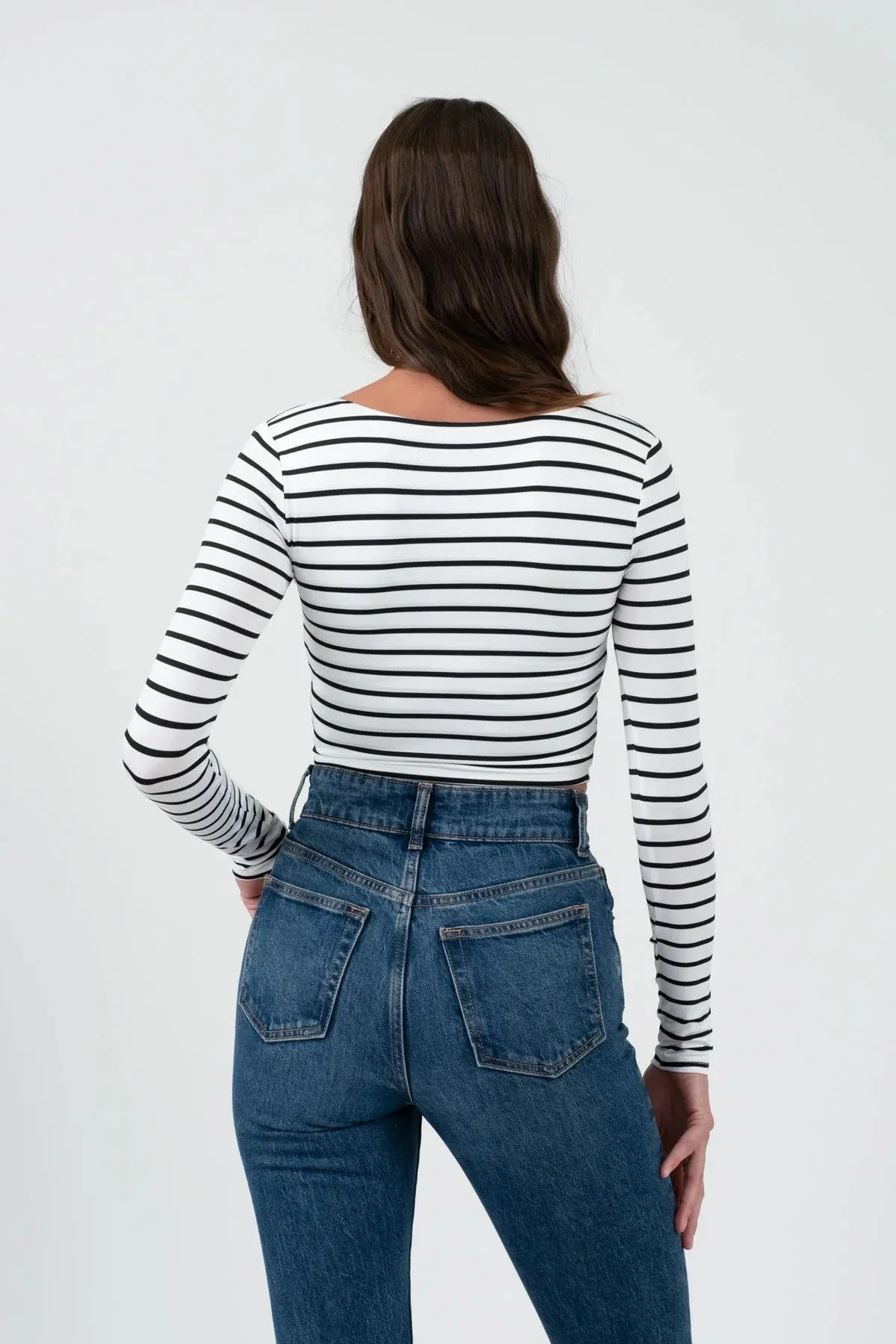 Lucy Striped Long Sleeve Knit Top