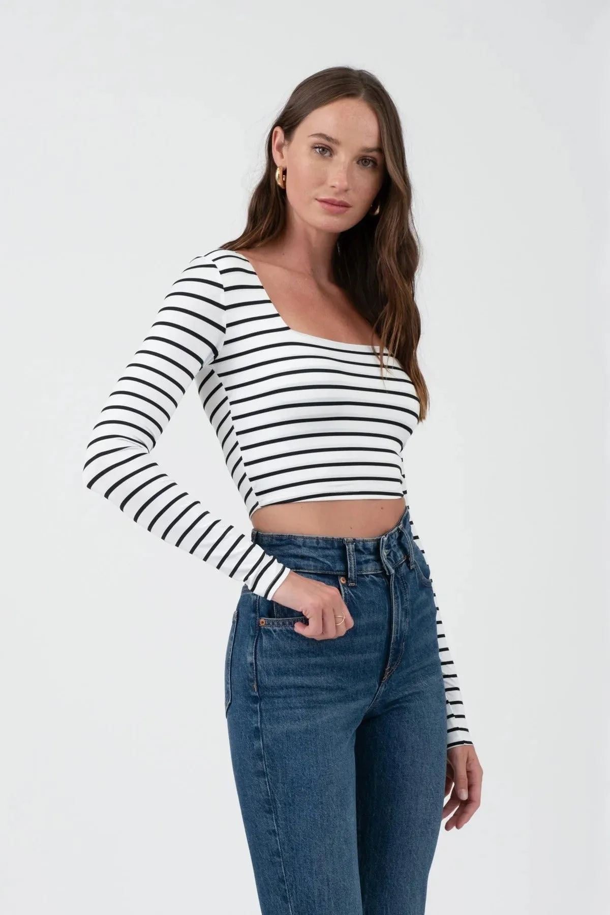 Lucy Striped Long Sleeve Knit Top
