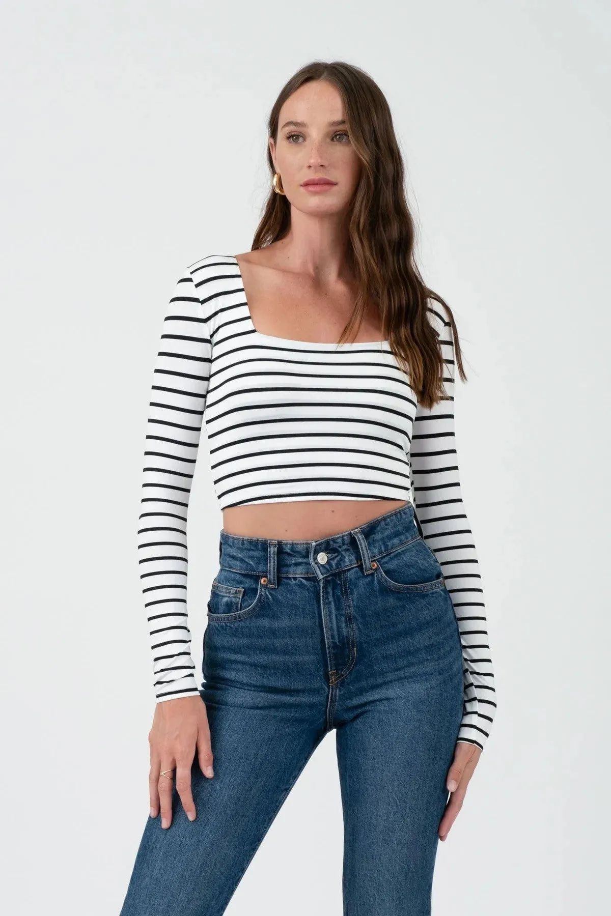Lucy Striped Long Sleeve Knit Top