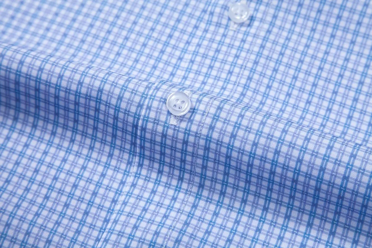 Mens Dress Shirts Stretch Long Sleeve Button Down Shirts Print Regular Fit Casual Busines Shirt