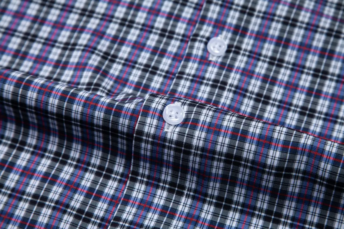 Mens Dress Shirts Stretch Long Sleeve Button Down Shirts Print Regular Fit Casual Busines Shirt
