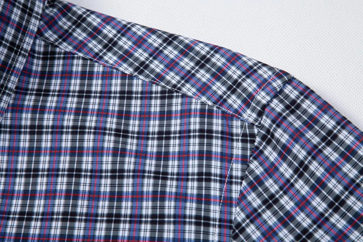 Mens Dress Shirts Stretch Long Sleeve Button Down Shirts Print Regular Fit Casual Busines Shirt