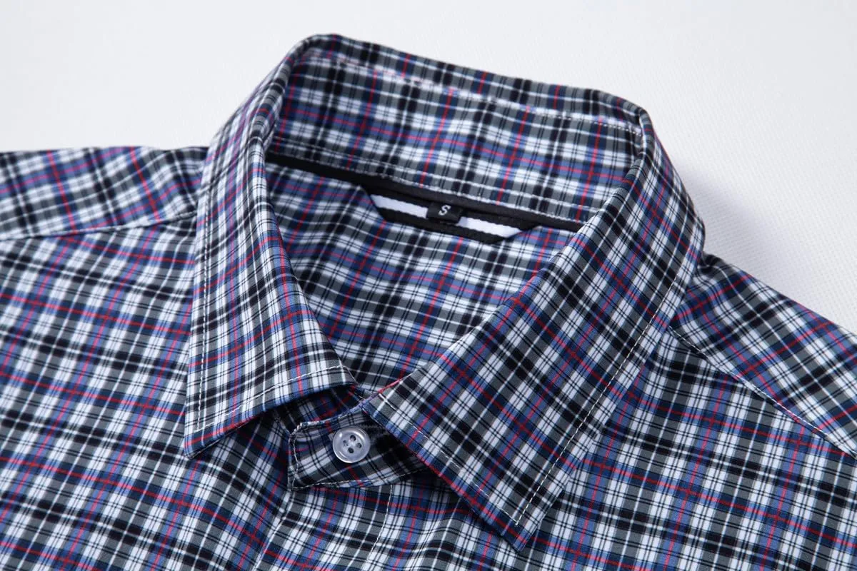 Mens Dress Shirts Stretch Long Sleeve Button Down Shirts Print Regular Fit Casual Busines Shirt