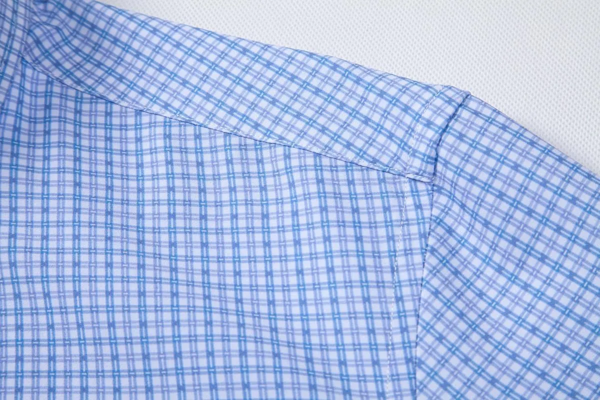 Mens Dress Shirts Stretch Long Sleeve Button Down Shirts Print Regular Fit Casual Busines Shirt