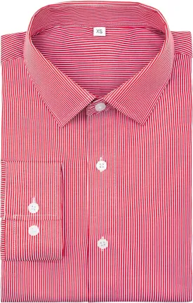 Mens Grade 4 Wrinkle-Resistant Pinstripe Dress Shirts Regular Fit Long Sleeve Button Down Shirts