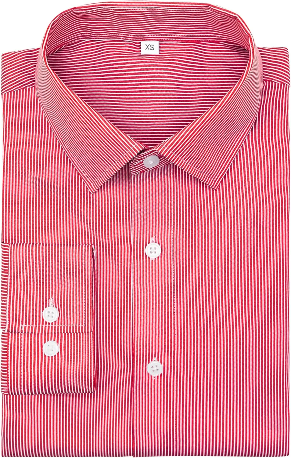 Mens Grade 4 Wrinkle-Resistant Pinstripe Dress Shirts Regular Fit Long Sleeve Button Down Shirts