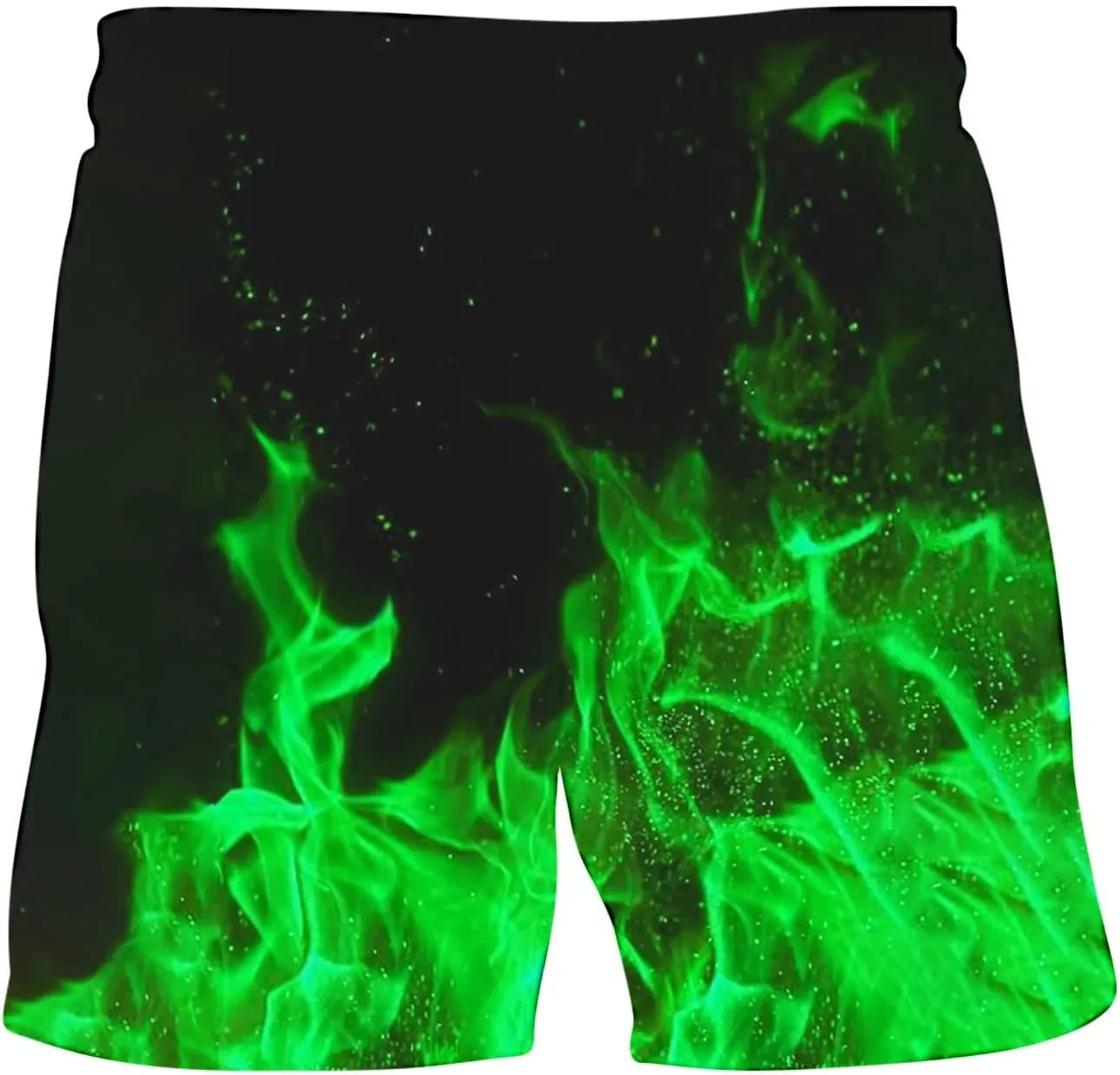 Muscularfit Swimsuit for Men 2024 Trendy Drawstring Quick Dry Swim Trunks with Pockets Casual Flame Print Beach Bathing Suits