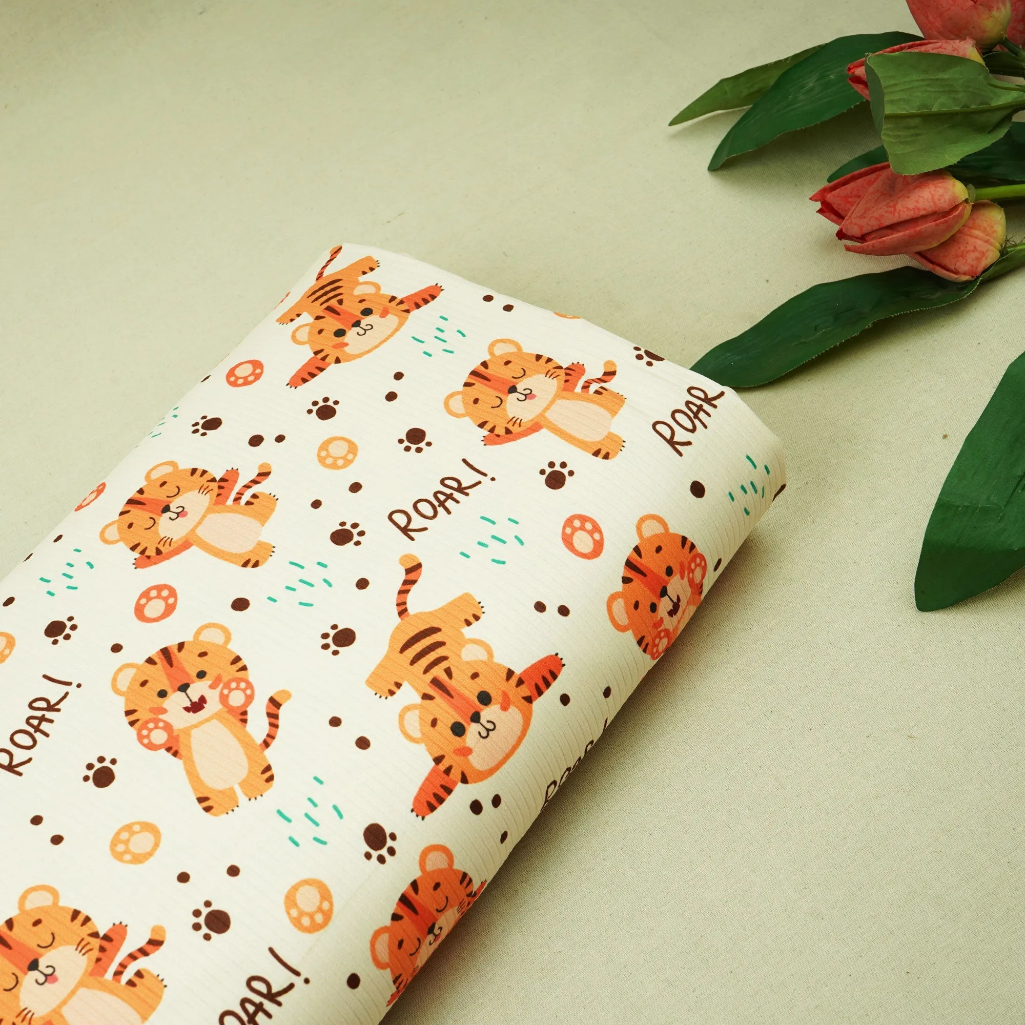 Peach Kids Print Hosiery Fabric RS-24455