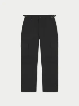 RIPSTOP RELAXED CARGO TROUSERS - BLACK