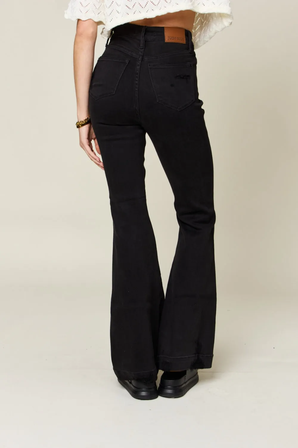 Women's Judy Blue Full Size High Waist Distressed Flare Jeans