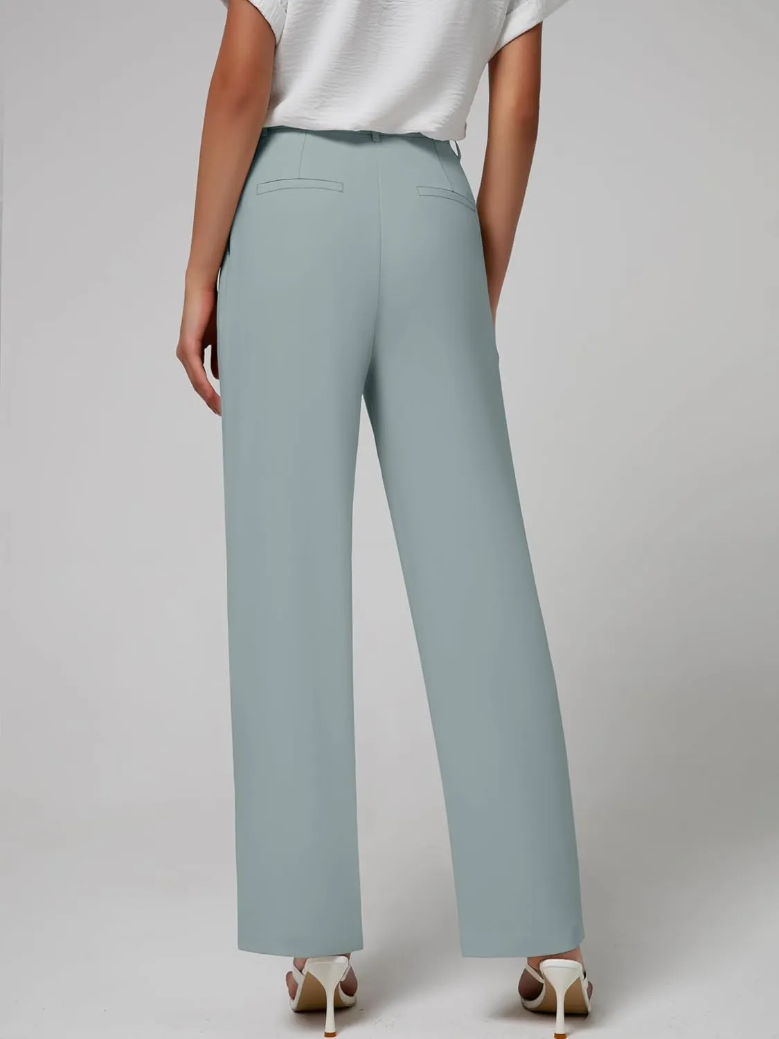 Women's Wide Leg Dress Pants High Waisted Business Casual Trousers Dressy Work Office Pants with Pockets