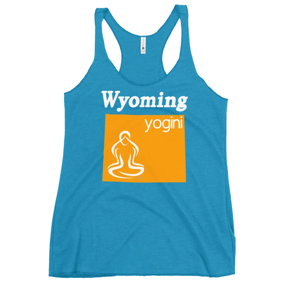 Wyoming Map Yogini Dark Color Tank Top