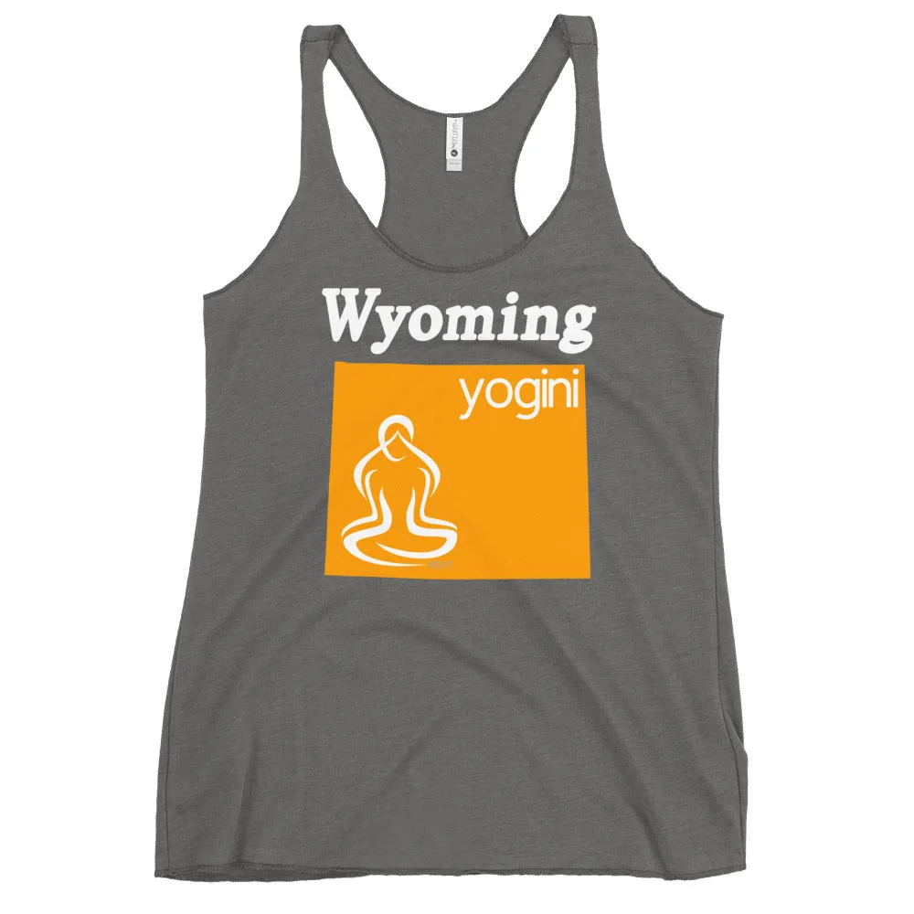 Wyoming Map Yogini Dark Color Tank Top