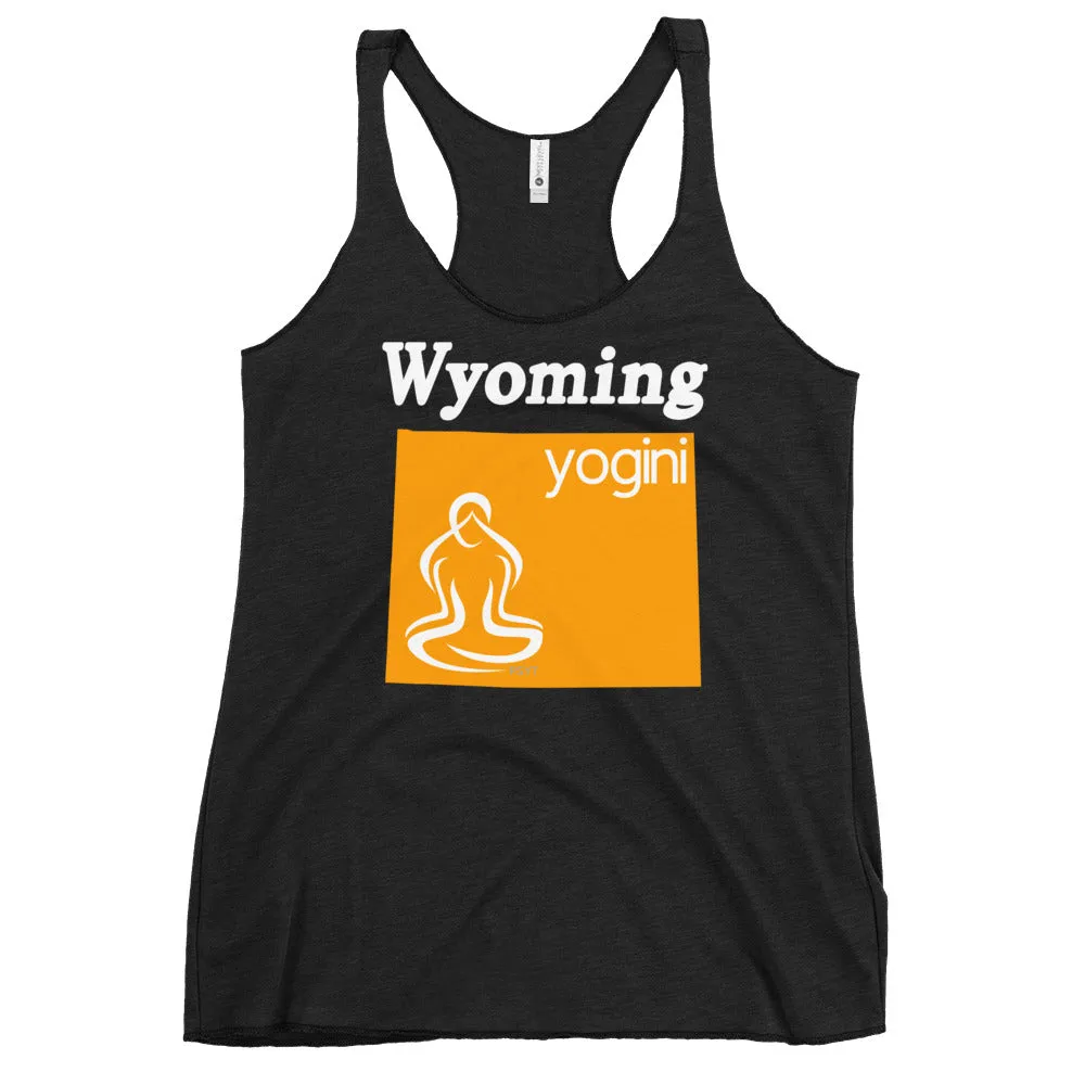Wyoming Map Yogini Dark Color Tank Top